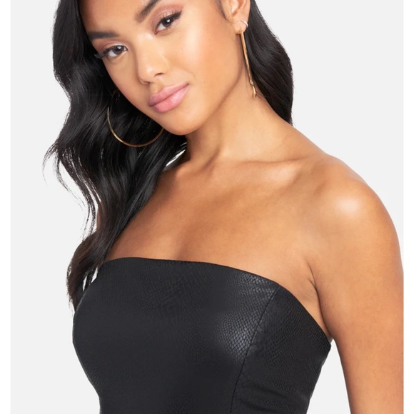 BEBE VEGAN LEATHER TUBE DRESS - Picture 8 of 9